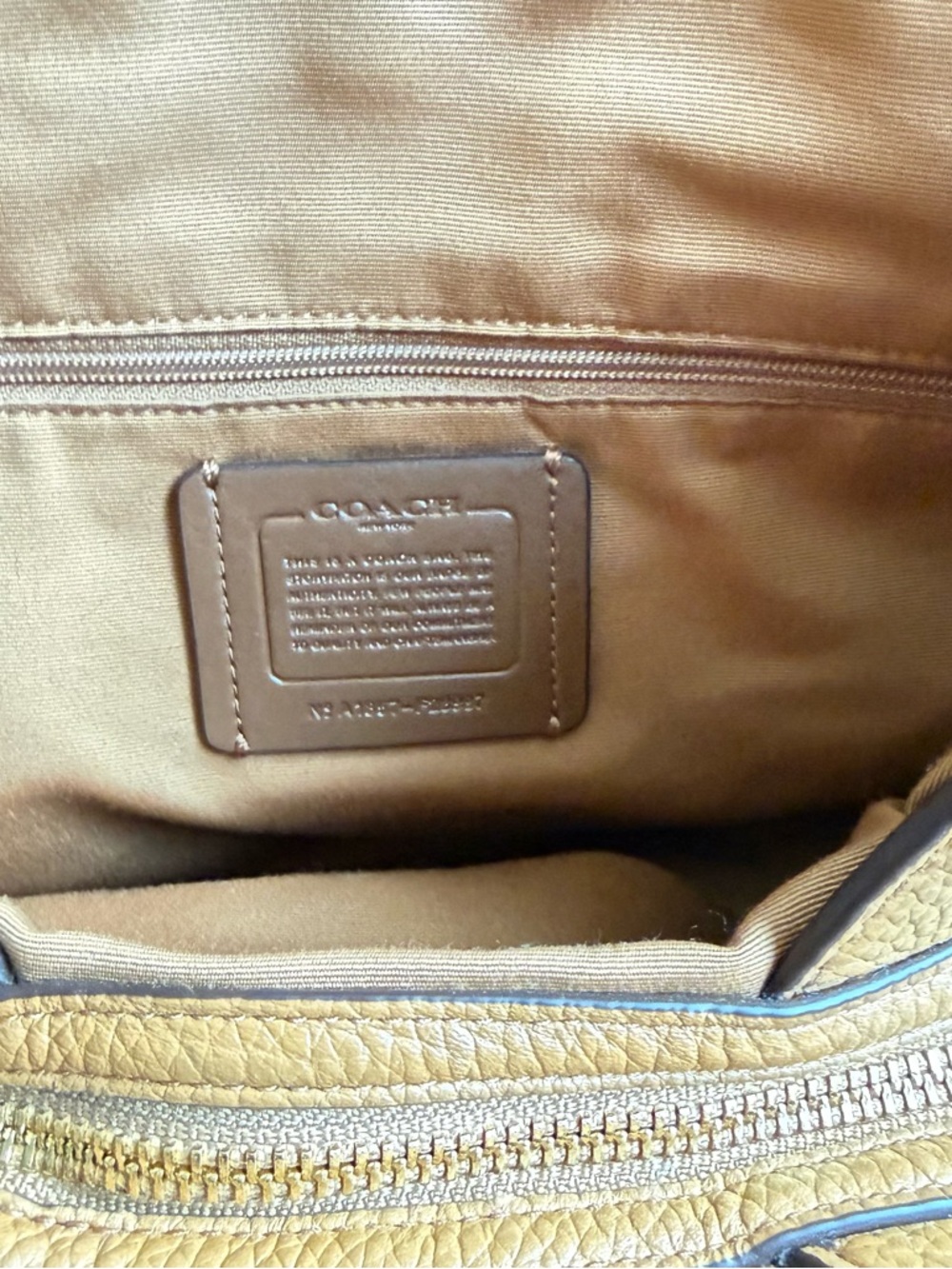 Coach Pebbled Leather Shoulder Bag in Light Tan - Picture 10 of 10